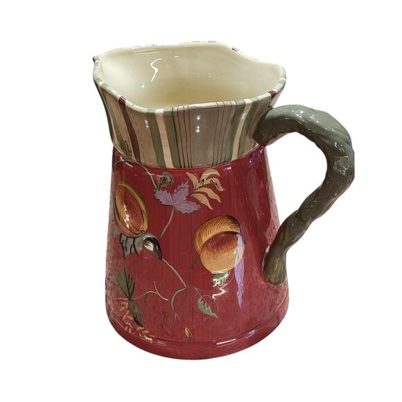 Tracy Porter Octavia Hill Garden Hand Painted Floral Pitcher 9” - Picture 8 of 16